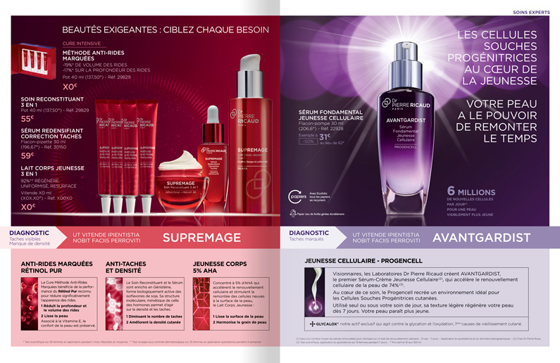 double-page produits cosmétiques anti-âge