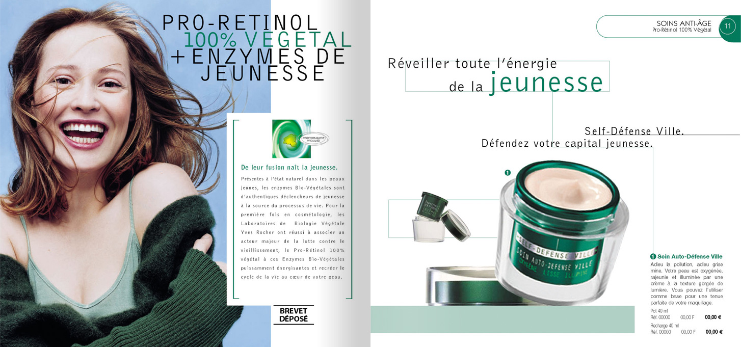 double-page de produits cosmétiques