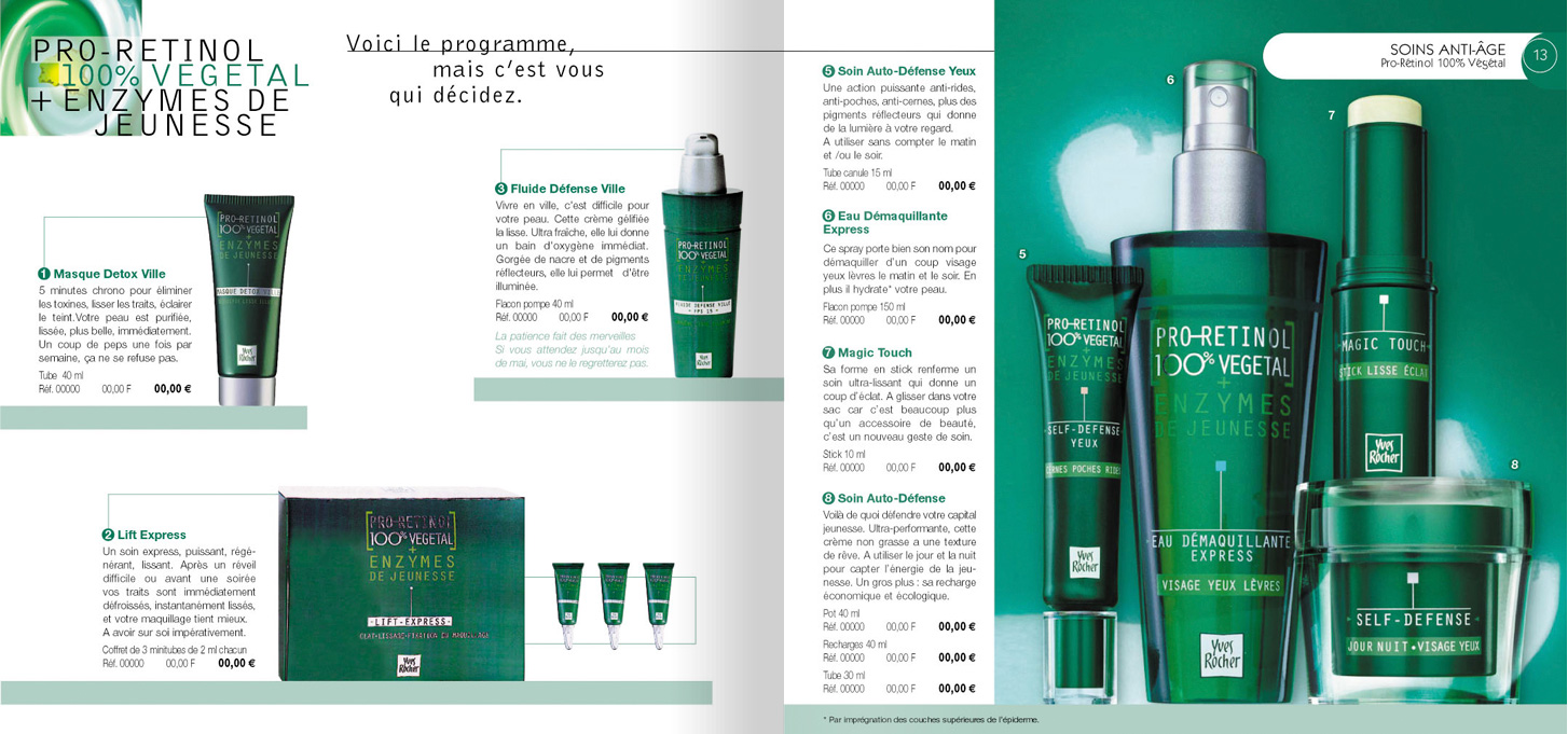 double-page de produits cosmétiques