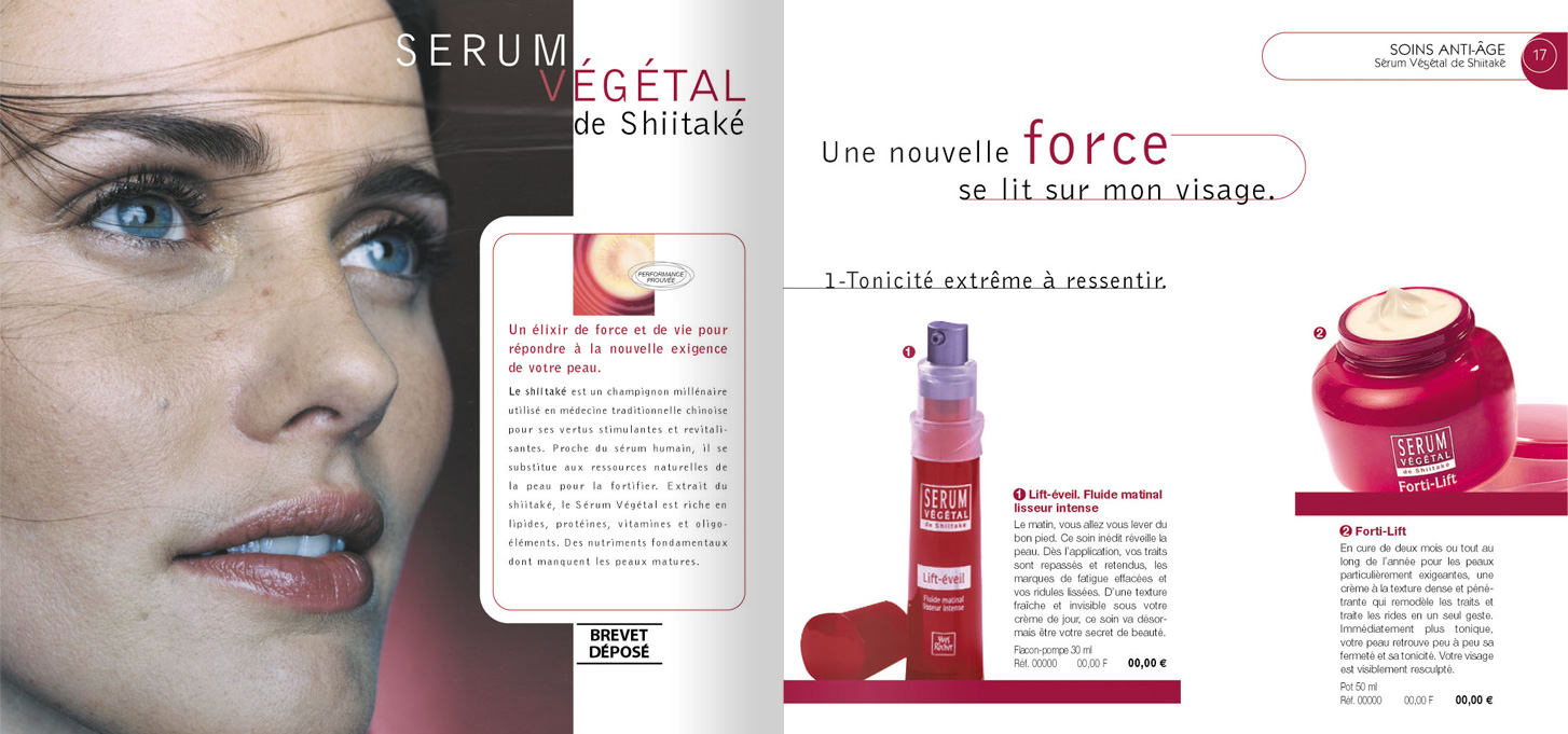 double-page de produits cosmétiques