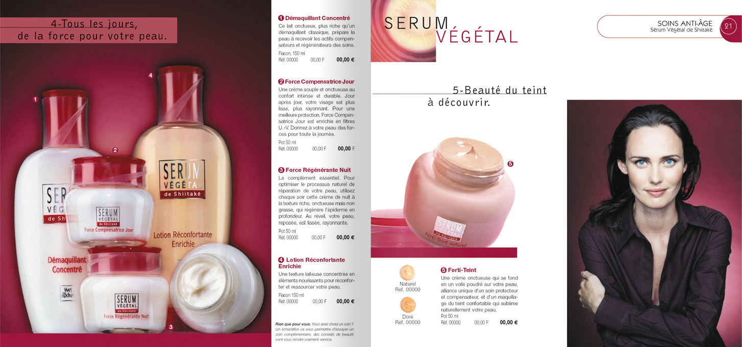 double-page de produits cosmétiques