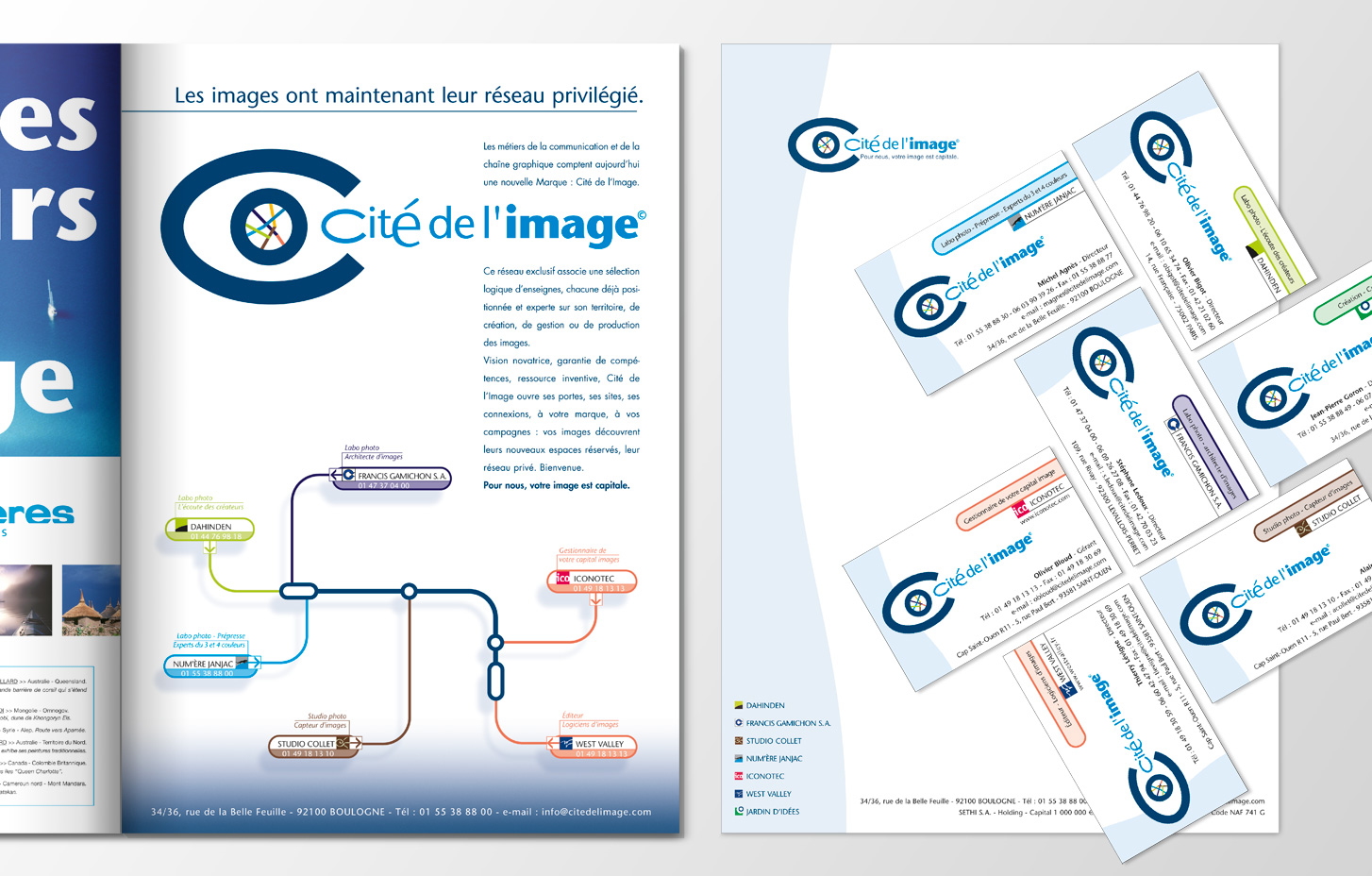 annonce-presse et papeterie pour un réseau de métiers dans le traitement d'images