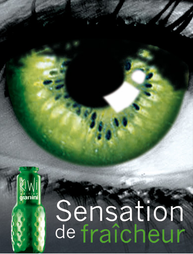 affiche oeil iris en kiwi