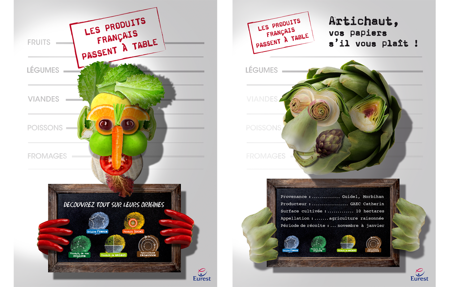 composition d'aliments formant un personnage